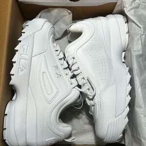 Men’s White Fila Disruptor II Premium Sneakers